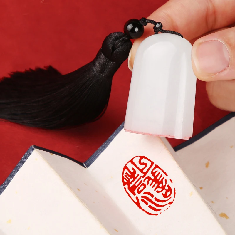 Oval Shape Calligraphy Chapter Finished Resin Stamp Seal For Ancient Style Traditional Chinese Painting Scrapbook Supplies