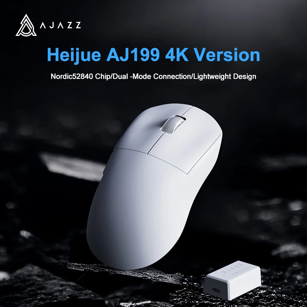 Imagem -02 - Ajazz-mouse sem Fio Bluetooth Gamer E-port com Fio de Modos Leve Office Gaming Mice pc Aje199 4k 24600dpi