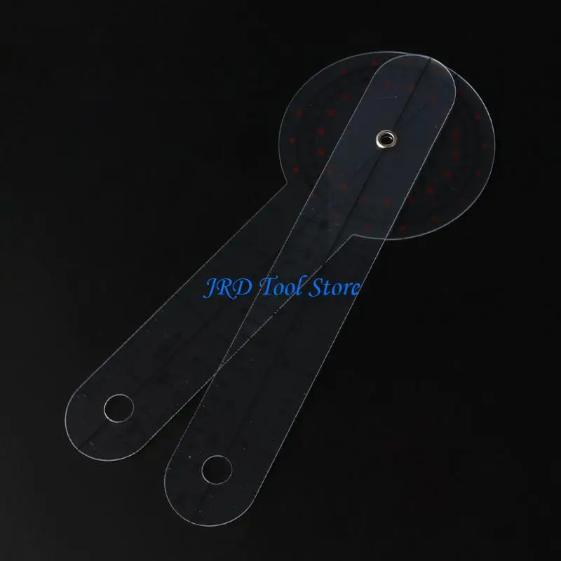 

A2UD Goniometer Transparent Ruler Plastic Goniometer 360 Degree Protractor for Cm Inch Measuring Tool Portable