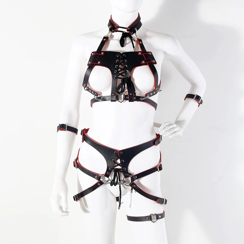 XXOO Erotic Sexy Lingeri Teacher Leather Strap Belt Bandage Outfits Hollow Sexy Lingerie Clothes Temperament Set Erotic Costumes
