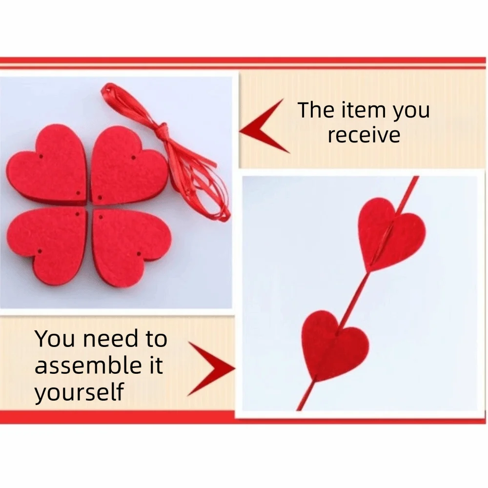 Romantic Love Flower Hanging Curtain Decorations Party Supplies Valentine's Day Hanging Ornaments DIY String Garland