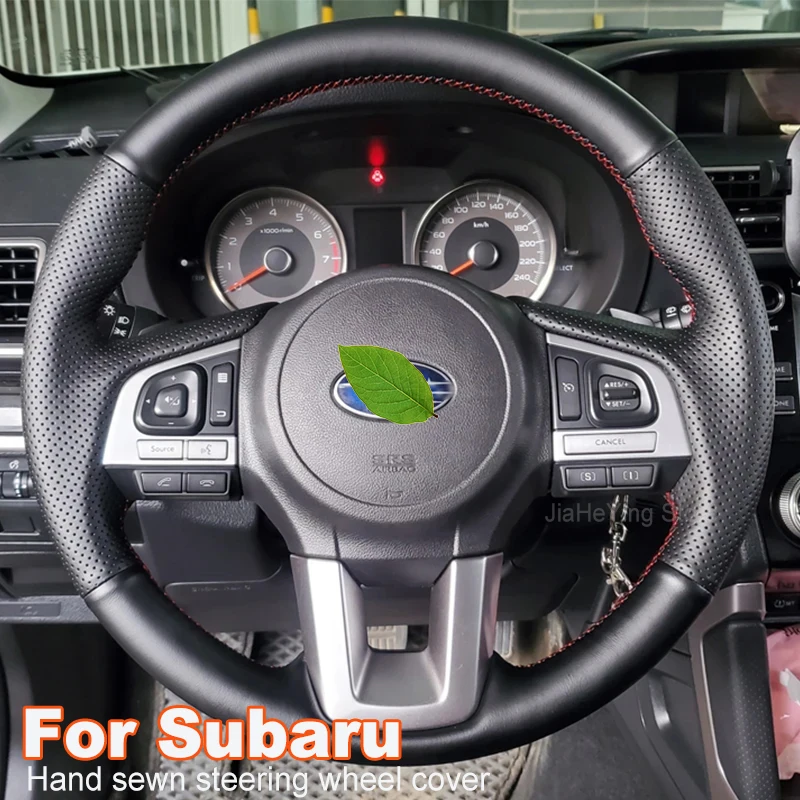 

DIY Hand-Stitched Non-Slip Leather Car Steering Wheel Cover Braid For Subaru Forester 2015 Legacy XV 2015-2017 Outback 2014-2017