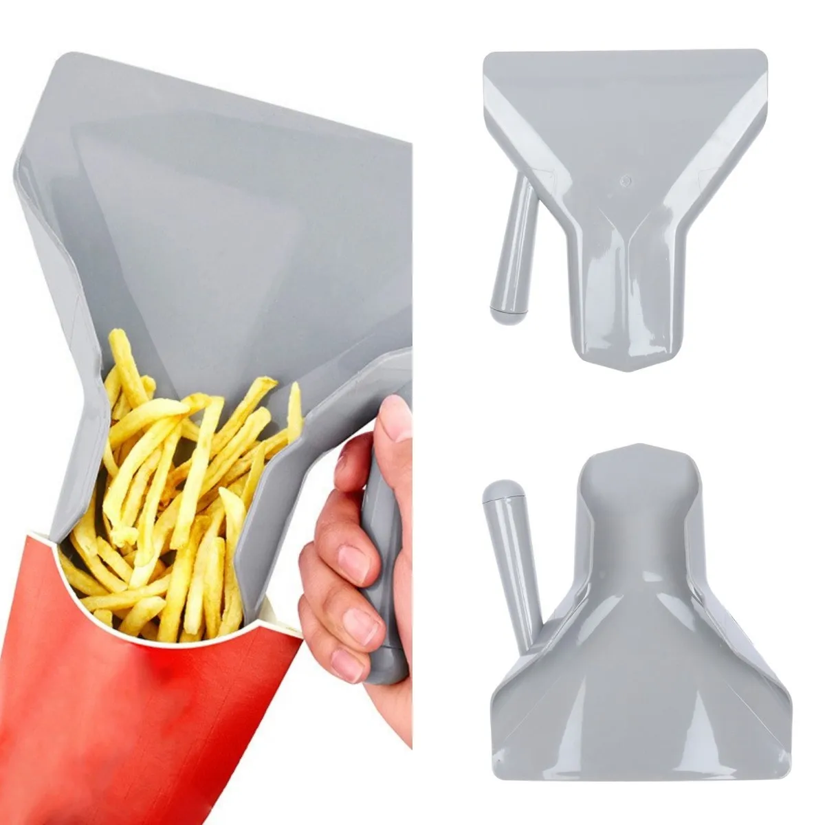 Single Handles Chip Scoop Popcorn Bagger Kitchen French Fries Shovel Fry Scoop Food Grade Kitchen Tools Shovel Fries Packaging