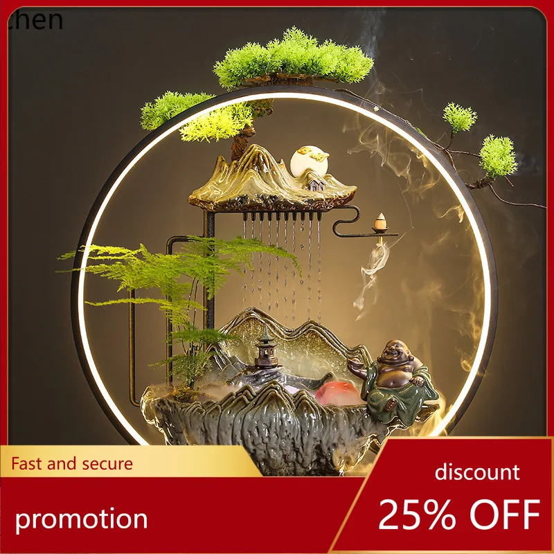 

HXL Chinese-style water circulation ornament for wealth generation, desktop decoration