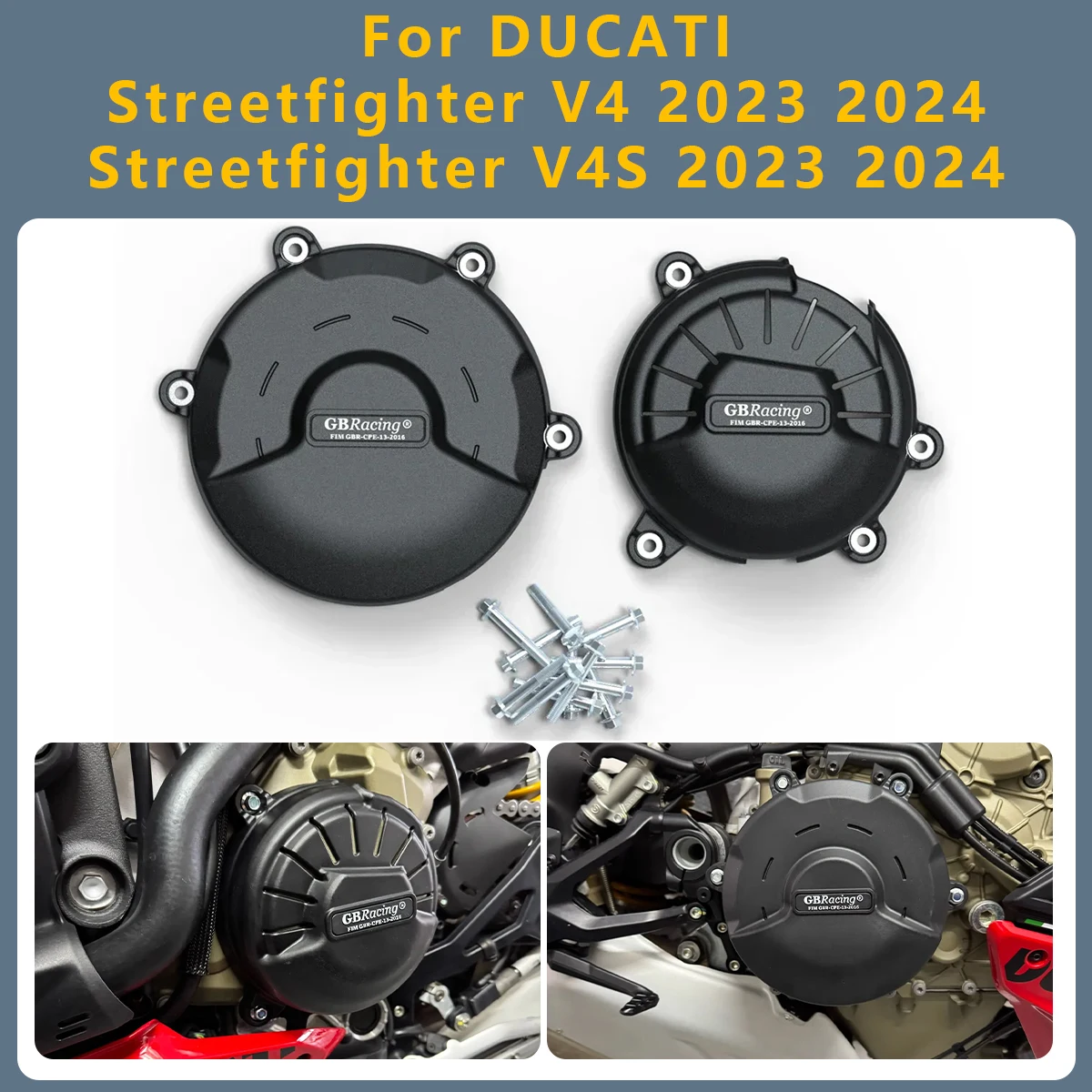 

Motorcycle Engine Cover Clutch Cover Protection Set Accessories For DUCATI Streetfighter V4 V4S 2023 2024 Streetfighter-V4