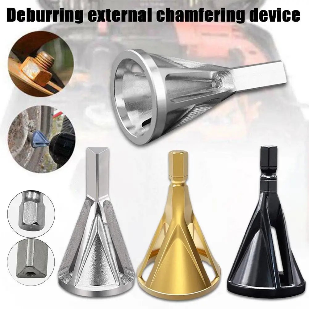 NEW 3 Colors 28mm Deburring External Chamfer Tool Metal Drills Burr Steel Copper Deburr Fast Stainless Triangle Remove Hex Q2Y3