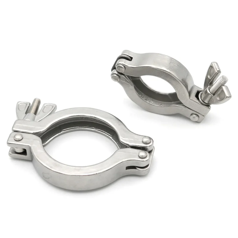 1Pc KF10 KF16 KF25 KF40 KF50 Flange 304 Stainless Steel Vacuum Clamp Quick Pipe Fitting With 304 Bracket FKM O-ring