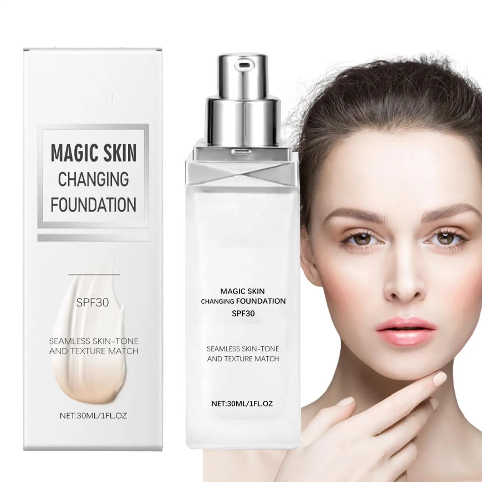 Base que cambia de Color, Base combinada de Color SPF 30, corrector, crema de cobertura hidratante, Base correctora de tono, cara para mujer