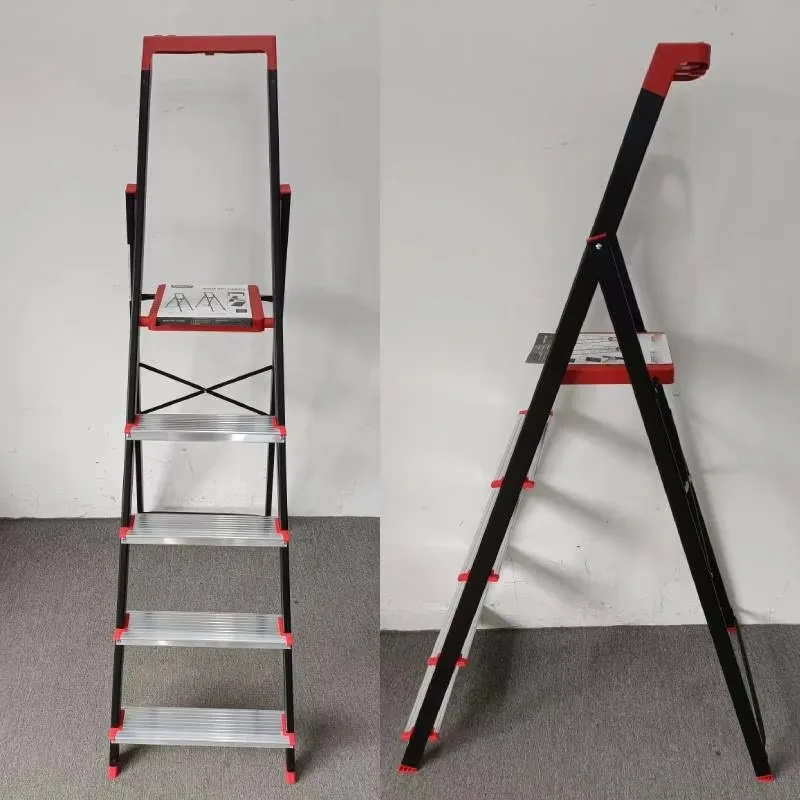 150kg Max Load Modern Design Outdoor Portable Escaleras Steel Material 4 5 6 Step Aluminum Step with Tooltray