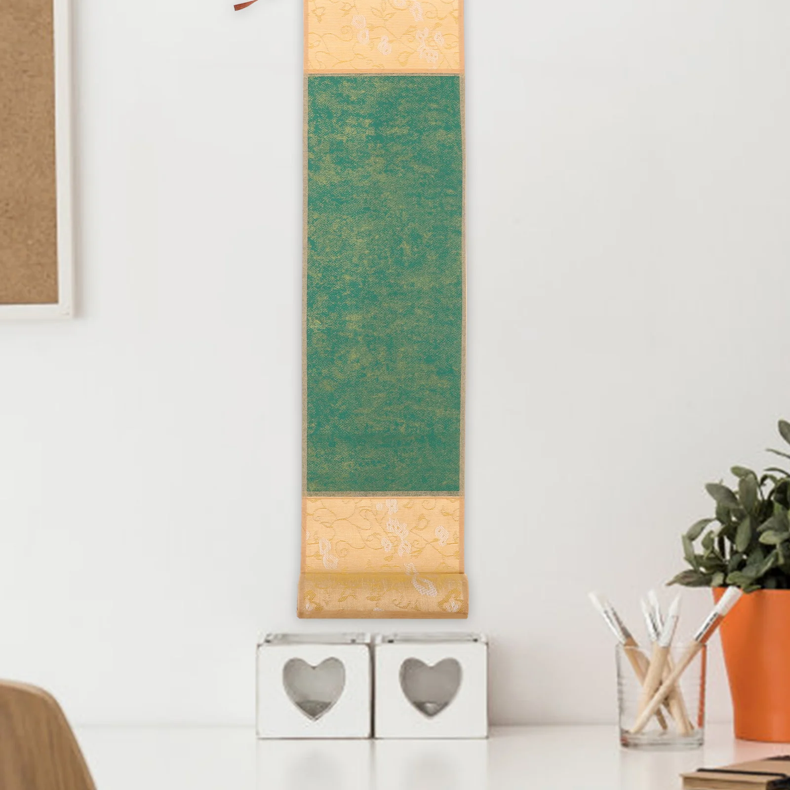 Rolo em branco retro caligrafia colorir papel zen board fãs portátil chinês