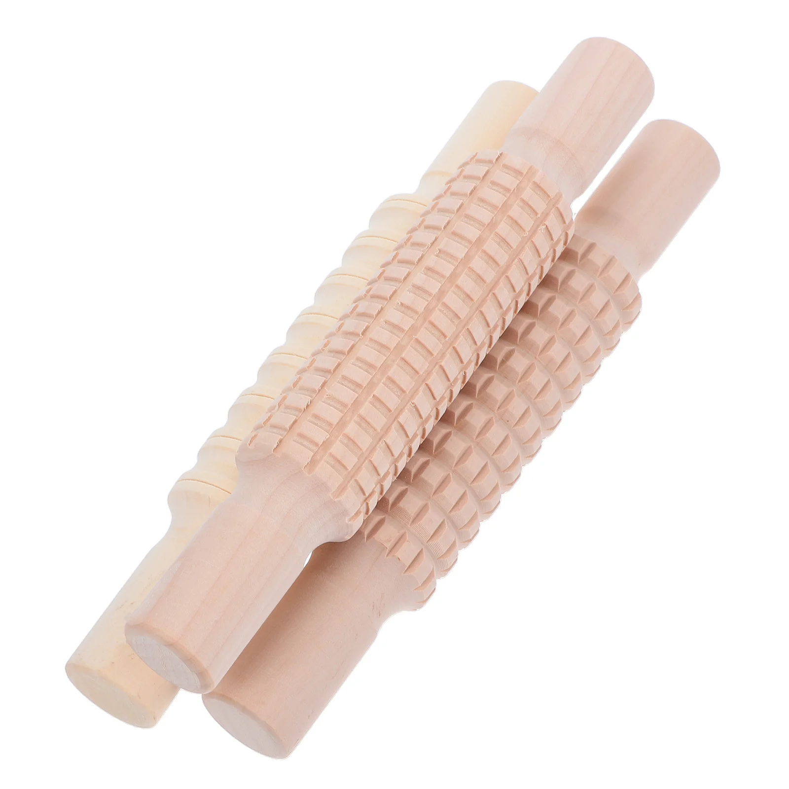 

3Pcs Kids DIY Pottery Embossing Sticks Wood Clay Rolling Tools Home School Craft Kit Develop Creativity Clay Tools for Kids