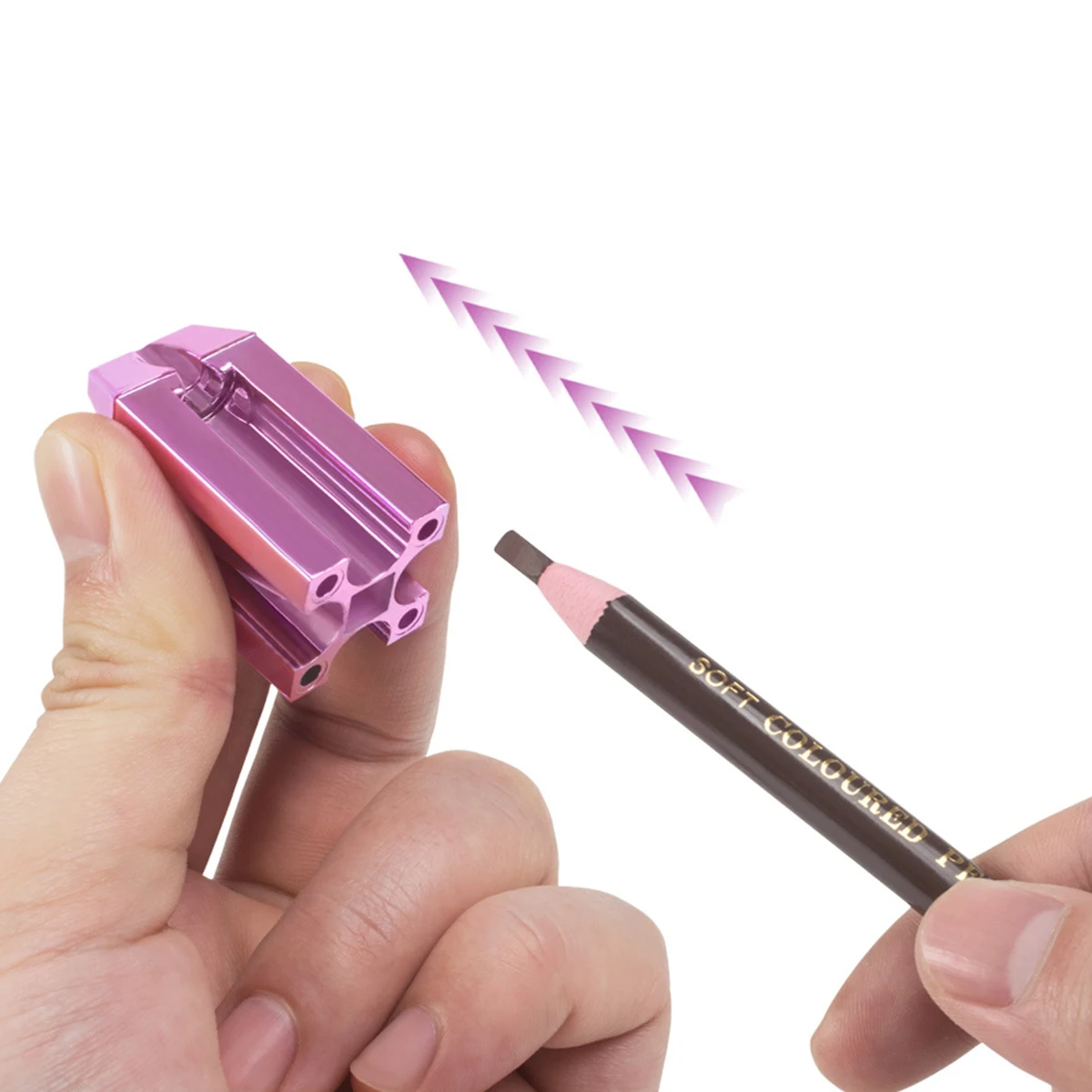 

Makeup Sharpener Pencil Sharpening Tool Eyebrow Pencil Sharping Assistant Flat-Tip Sharpen Slot Travel Size Violet