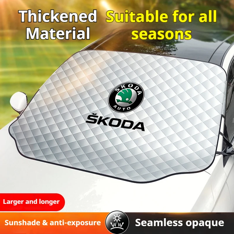 

Car Front Windshield Sunshade Prevention Snow Shield Waterproof Cover For Skoda Octavia Superb Rapid Kodiaq Karoq Fabia Kamiq