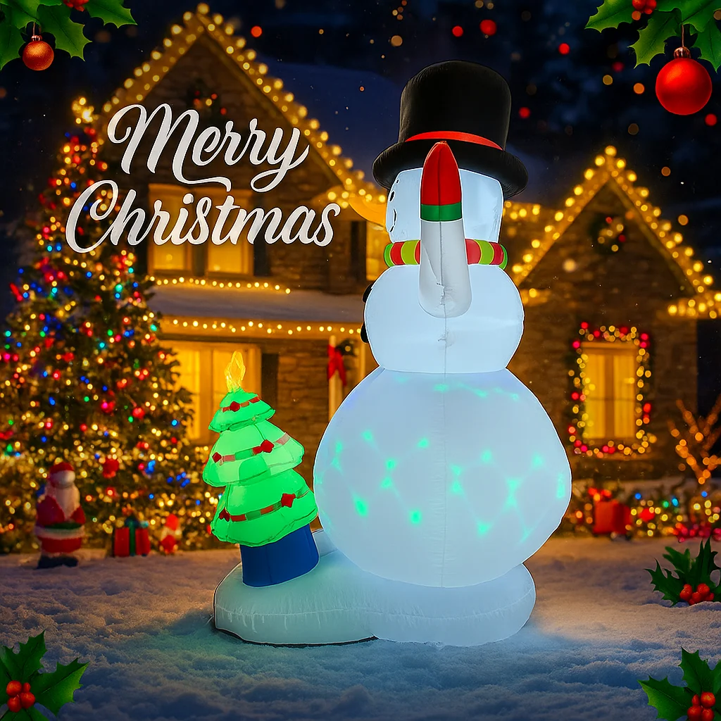 7.87FT Inflatable Snowman Chri - огляд і ціна Home Decor Xmas Tree
