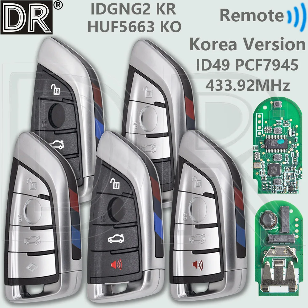 

DR Korea Version IDGNG2 KR HUF5663 KO 433.92MHz ID49 PCF7945P Chip Proximity FEM Car Remote Key For BMW 3 5 Series X3 X5 X6