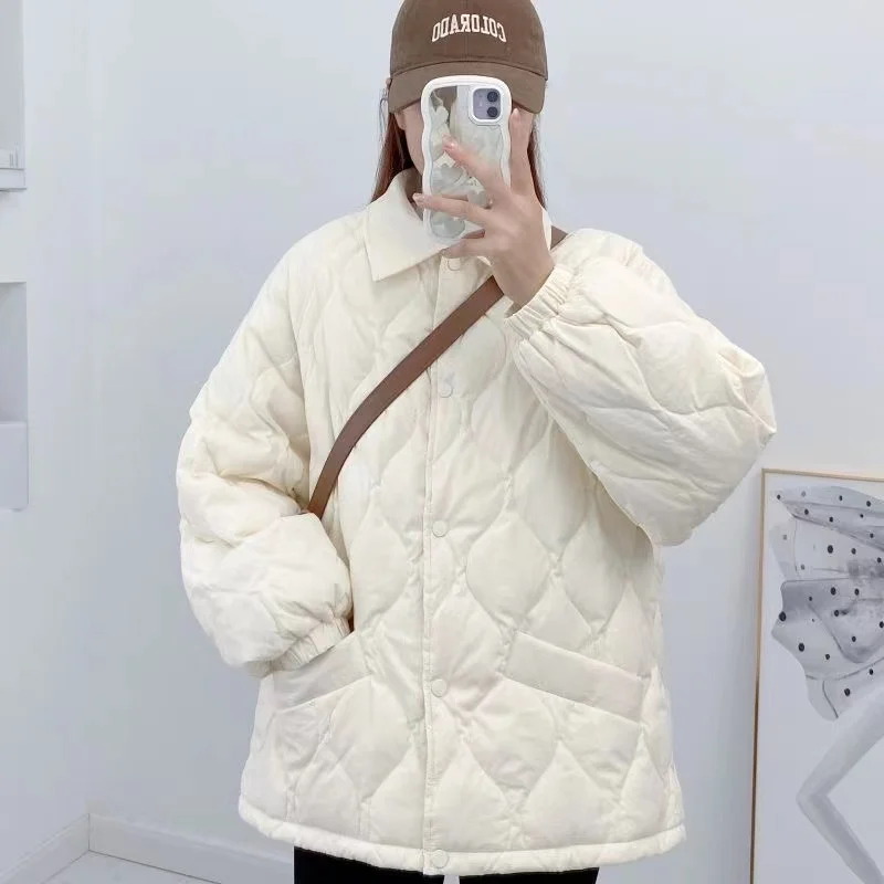 Lightweight Short down Jacket Women's Autumn Winter Outerwear Fashionable Korean Style Loose Fit Warm Straight Tube Shape