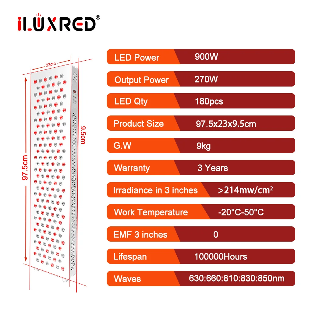 Multi-Wavelength Red Light Therapy Panel Led Infrared High Power Full Body Device For Face And Head