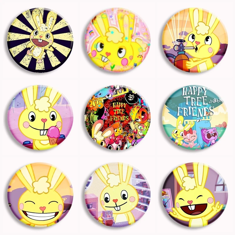 Cuddles Anime Soft Button Pin Happy Tree Friends Cartoon Character Brooches Badge Bag Decor Jewelry Fans Collect Kids Gifts