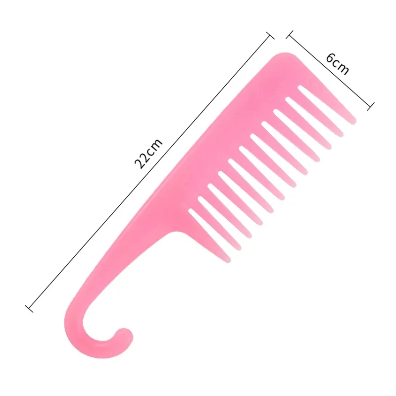 1 قطعة فك تشابك الشعر مشط مع هوك متعددة الألوان الذيل مقبض قص الشعر واسعة الأسنان مشط للنساء الاستاتيكيه فرشاة الشعر