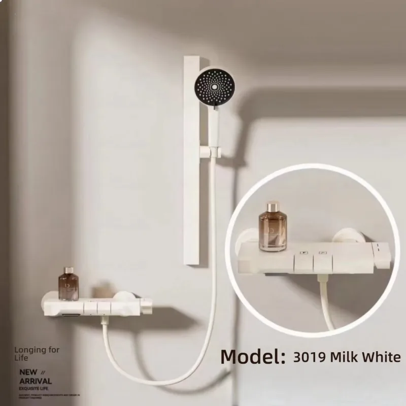 デザインシャワーシステムミキサーセット バスルームスマートシャワー蛇口 ピアノ滝シャワーヘッドセット