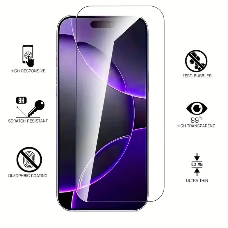 3 قطعة غطاء كامل الزجاج المقسى حامي الشاشة آيفون 17 16 15 14 13 12 11 برو ماكس 16 15 14 زائد 13 12 Mini 16e الهواء الزجاج #2