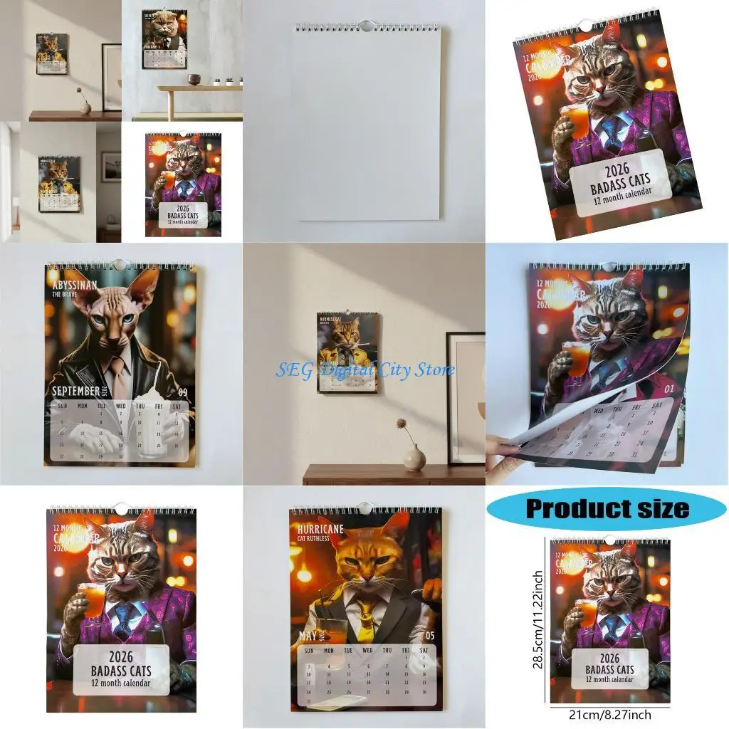 

U75B 2026 Creative Calendar Thick Art Paper Printing Wall Hanging Design Simple Monthly Wall Decors Calendar