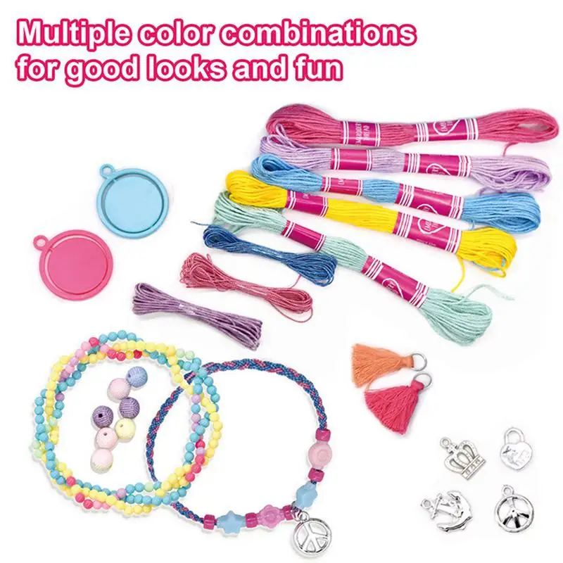 Kit de fabricación de joyas para niñas de 4 a 6 años, Kit de fabricación de joyas divertido, manualidades para niños, artes y manualidades para niños pequeños, Kit de fabricación de pulseras con dijes para niñas