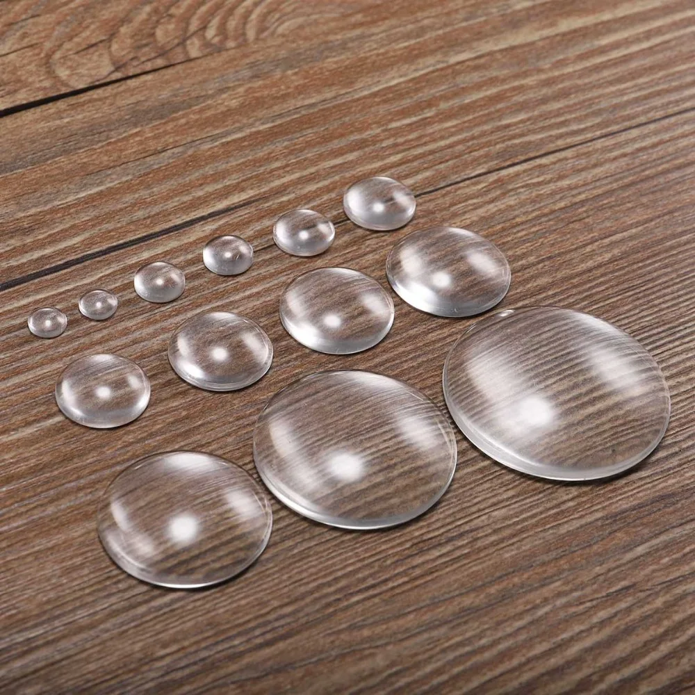 5-50pcs 8 10 12 14 16 18 20 25 30mm 라운드 플랫 백 투명 유리 카보 숑 Diy 쥬얼리 용품 만들기 용 투명 카보 숑
