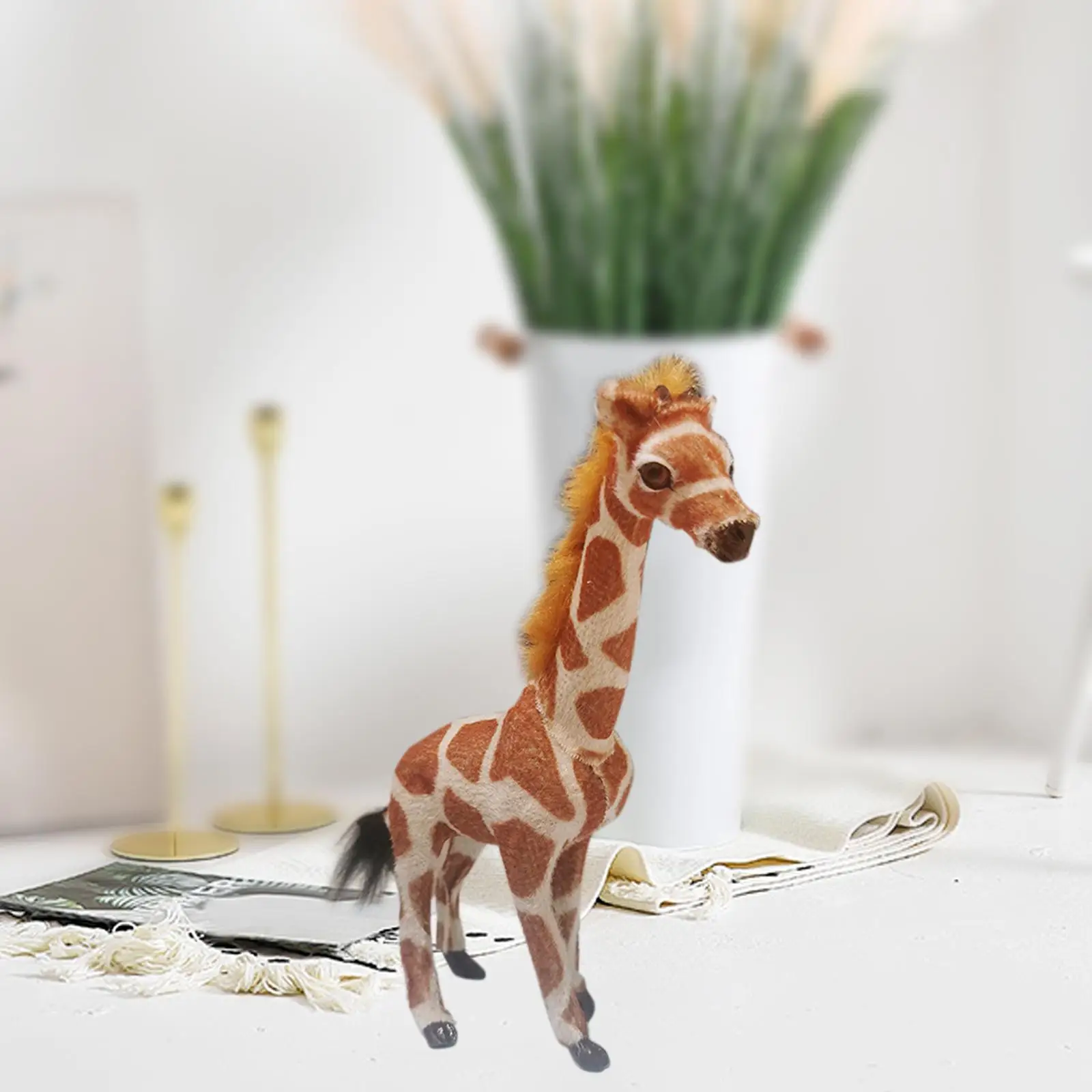 Plush Toy Giraffe Figure Adults Gifts Multifunctional Stuffed Animal Plush Giraffes Sculpture Statue for Home Office Decor Boys