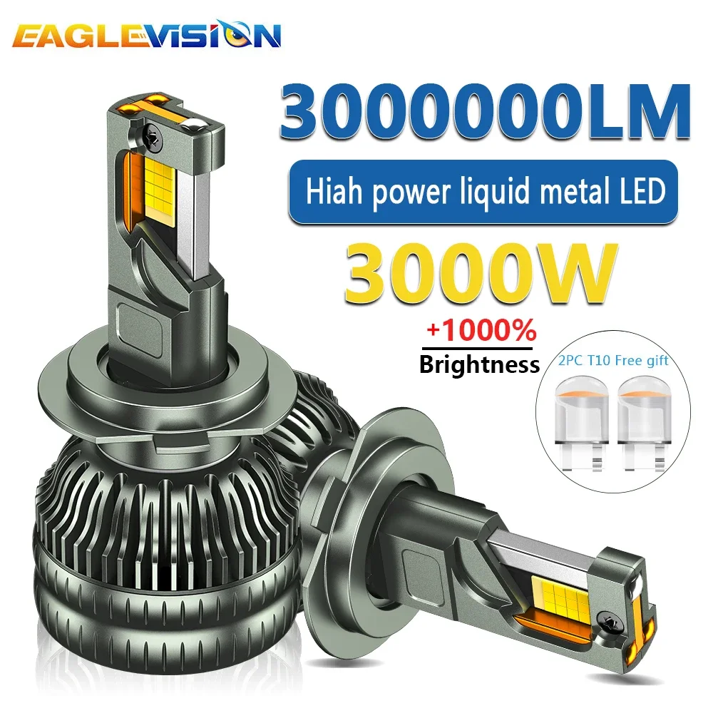 EAGLEVISION 3000W High Power Super Strong Lamp LED Lighthouse Projector Headlight Canbus 12v 24v HB3 HB4 9012 H1 H4 H7 H11 H13