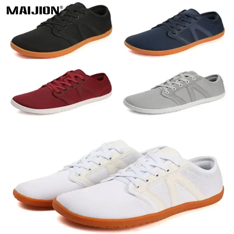 Men\'s Casual Sports Barefoot Shoes Minimalist Cross-Trainer Shoes Wide Toe Walking Shoes Zero Drop Sole Trail Running Sneakers