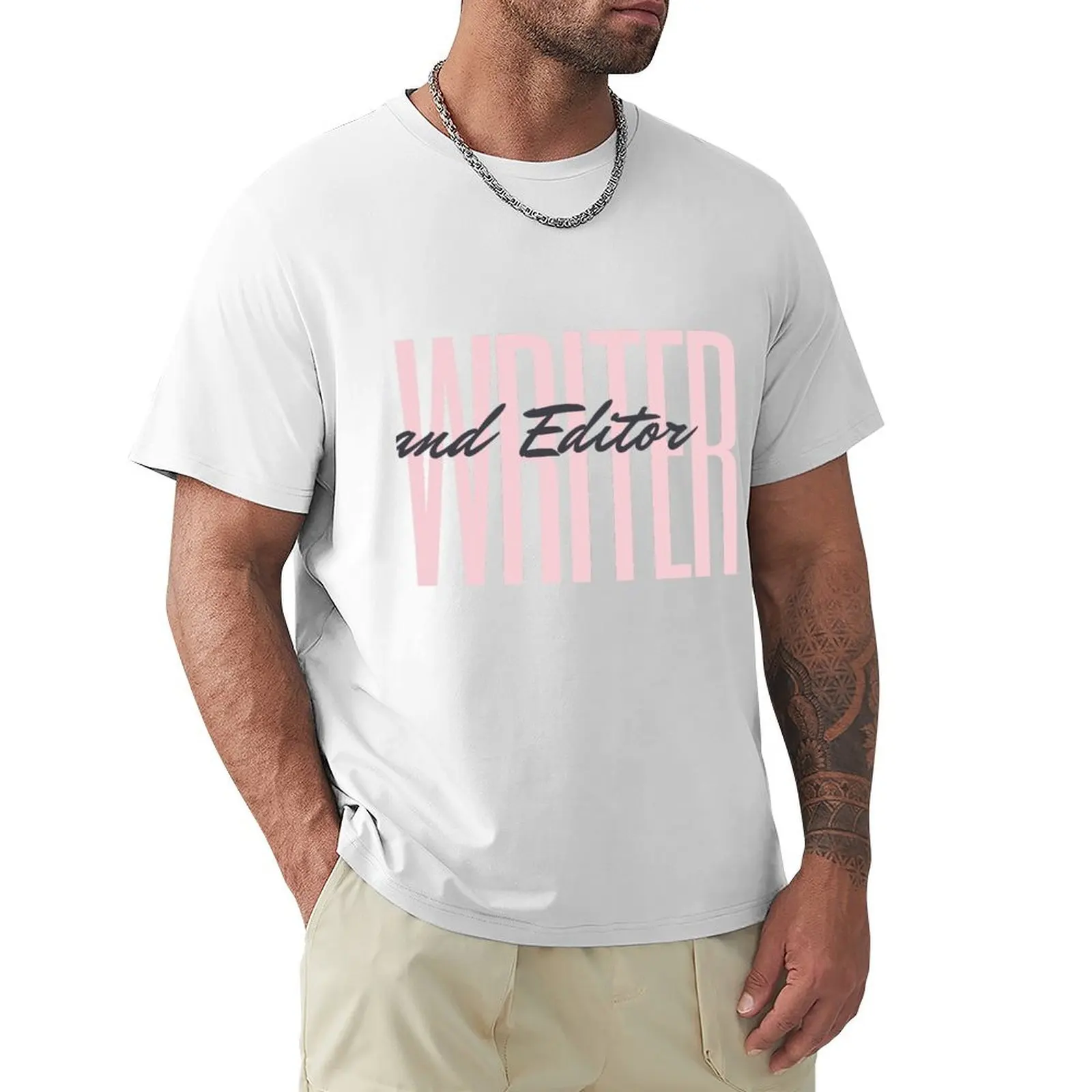 Writer and editor T-Shirt Blouse plain Short sleeve tee men