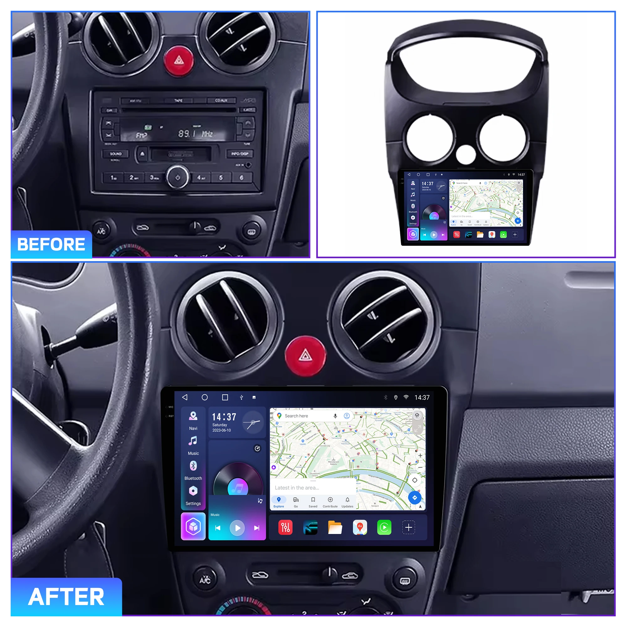 Penhui Android Car DVD Player 2 Din for Chevrolet Spark M200 2005 - 2009 Multimedia Screen with DSP, Bluetooth, Audio & CarPlay