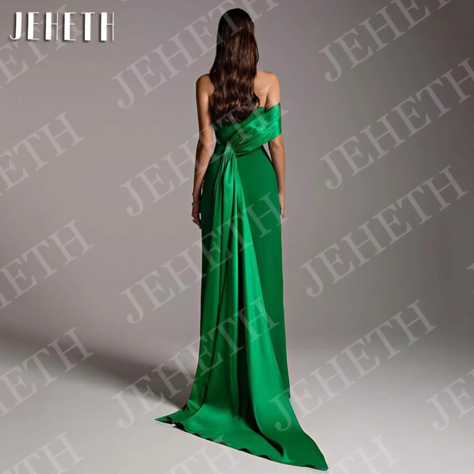 Guitar Hcondamned-Robe de Soirée Personnalisée pour Femme Tenue Sirène Verte, pour Occasions Spéciales Une épaule robe de soirée CRAPE femmes PARTY DRESS vert sirène occasion spéciale robe personnalisée