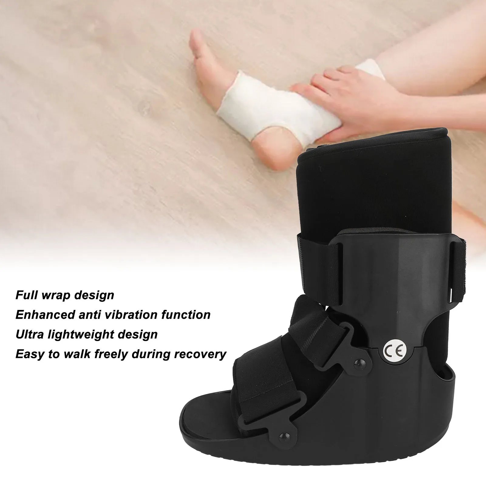 Adjustable Broken Foots Walking Boots Ultra Light Full Shell Orthopaedic Protection Soft Fractures Recovery Splint Plantar Brace