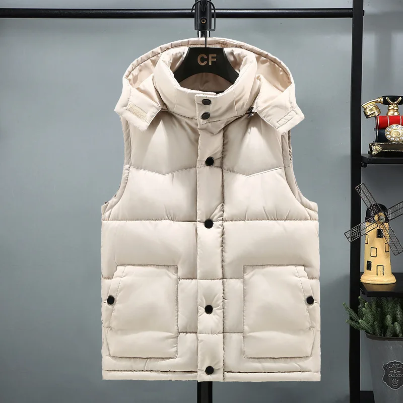 #3636 Black Red Beige Blue Winter Vest Jacket Slim Fit Warm Down Cotton Sleeveless Jacket Vest Waistcoat Outerwear Vest Coat 5XL