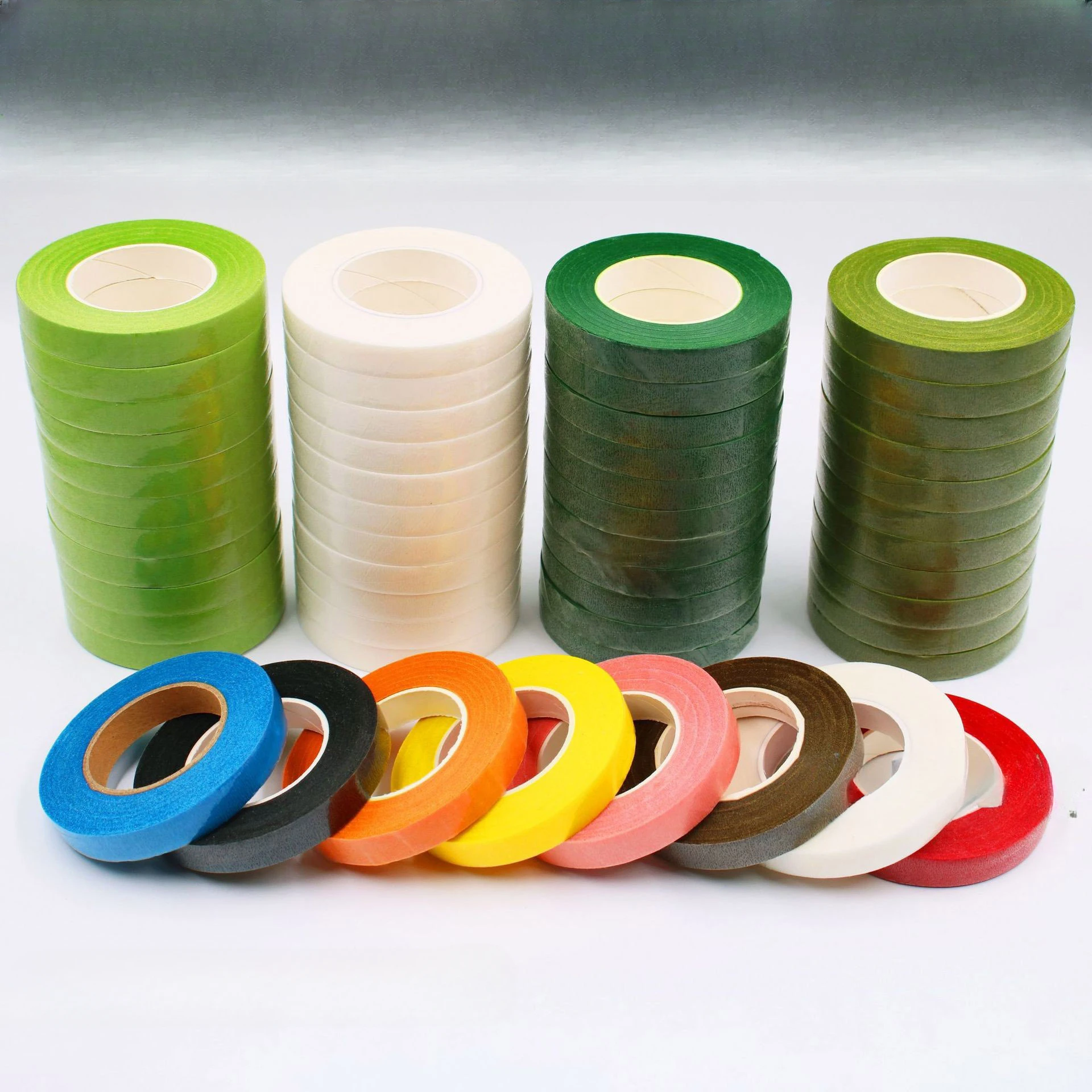 Flower Green Color Paper Tape Telescopic Tape Retail Diy Flower Making Strong Adsorption Non-tensile Non-adhesive