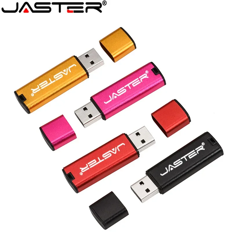 JASTER USB bellek sürücüler 2.0 kalem sürücü 4GB 8GB 16GB 32GB 64GB 128gb kırmızı bellek USB sopa plastik Pendrive iş yaratıcı hediye