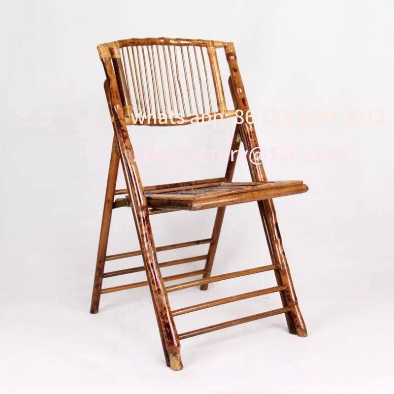 Portable folding bamboo chair traditional chair retro banquet wedding outdoor folding dining chair