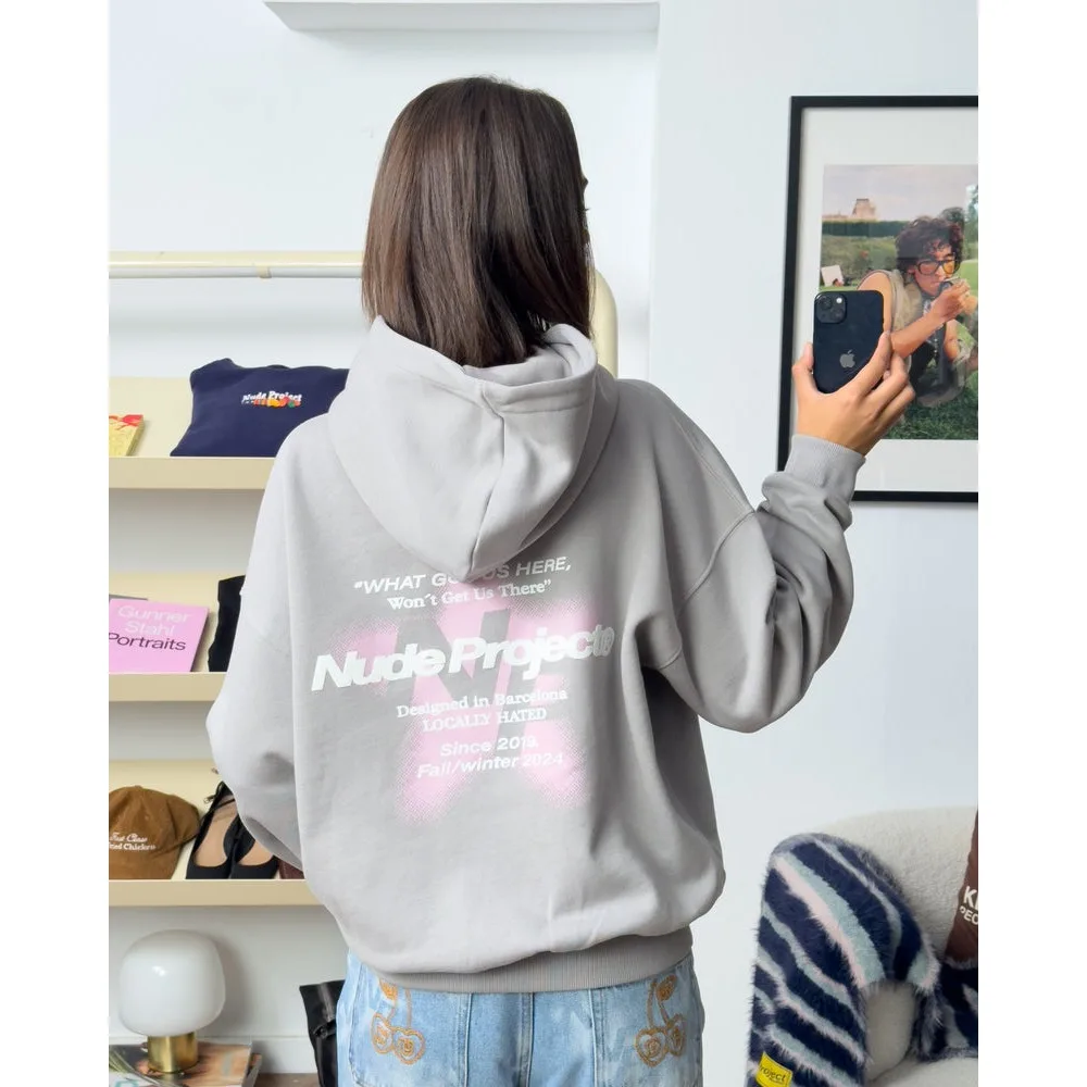 

NUDEP WOMen HOODIE Pure Cotton Hip-hop Retro HOODIE American Crew Neck Plus Size 100% Cotton Summer Sports Leisure Pockets