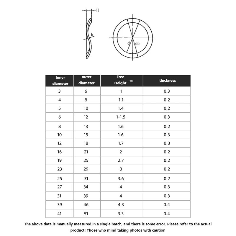304 Stainless Steel Crest Wave Gasket Waveform Spring Bearing Gasket Metal Circular Spring Gasket M3~M41