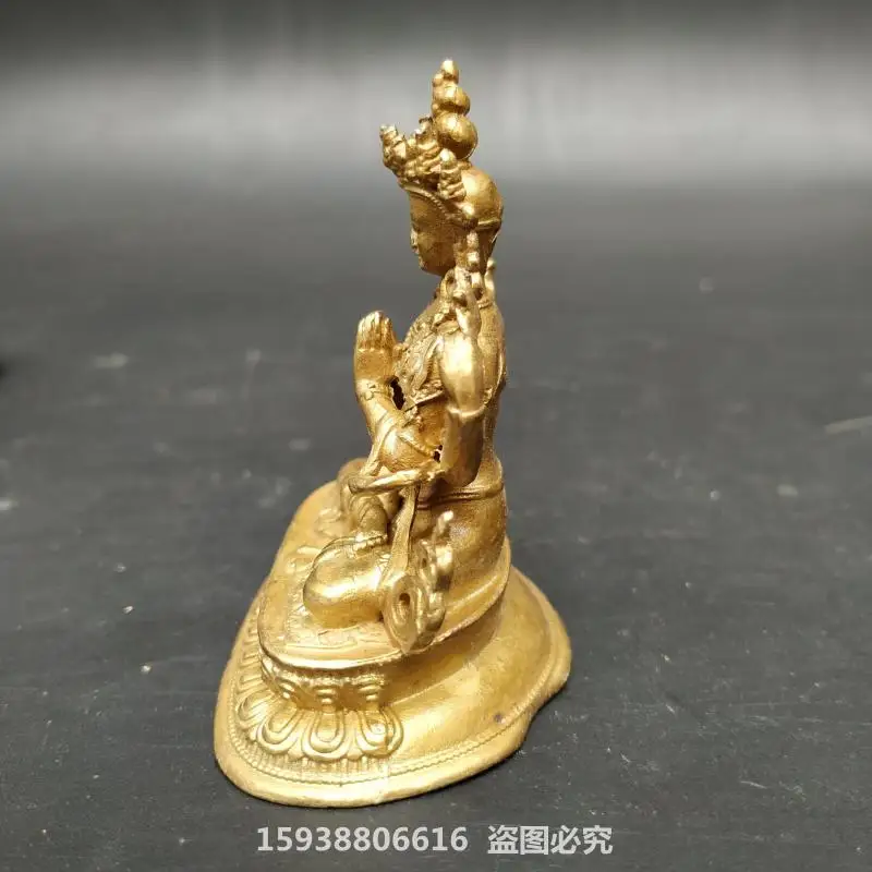 Alloy imitation pure copper Tibetan four-armed Guanyin Bodhisattva Buddha statue vintage imitation of old goods