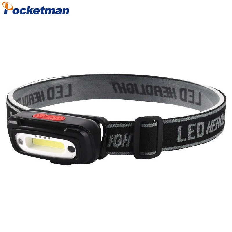 Mini COB LED Headlamp USB Rechargeable Waterproof Headlight with 4 Modes Ultra-Lightweight Head Torch for Running Camping