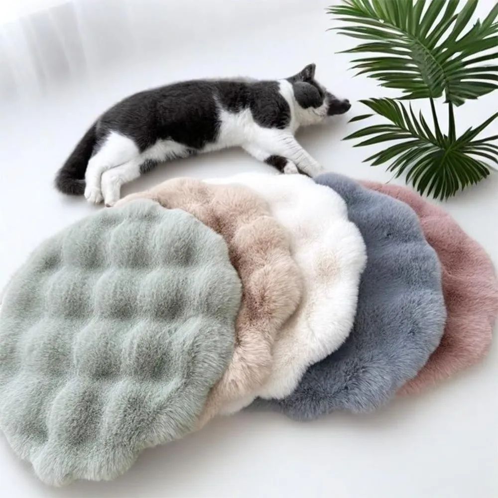 Neue Runde Katzenmatte Waschbare Rutschfeste Unterlage Haustier-Kissen Isolierende Eigenschaften Hundebett Schlafunterlage