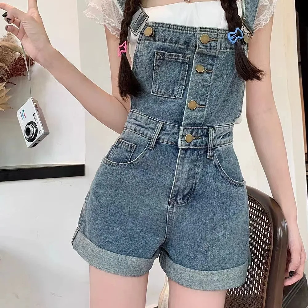 Hong Kong Style Tender Girls Reduce Age Denim Straps And Skirts, Women's Summer 2024 New High Waisted Set