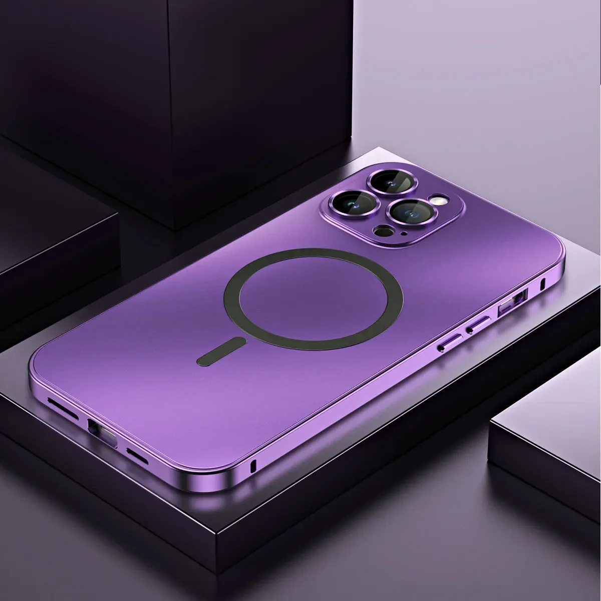 Aluminum Metal Frame Magnetic Case For iPhone 13 12 14 15 Pr
