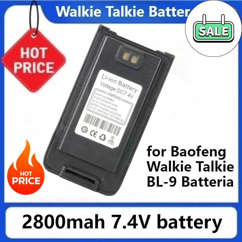 

For Baofeng Walkie Talkie BL-9 Batteria IP68 Waterproof Support Type-C Charge for UV-9R Plus UV-XR 7.4V UV-9R Pro Li-ion Battery