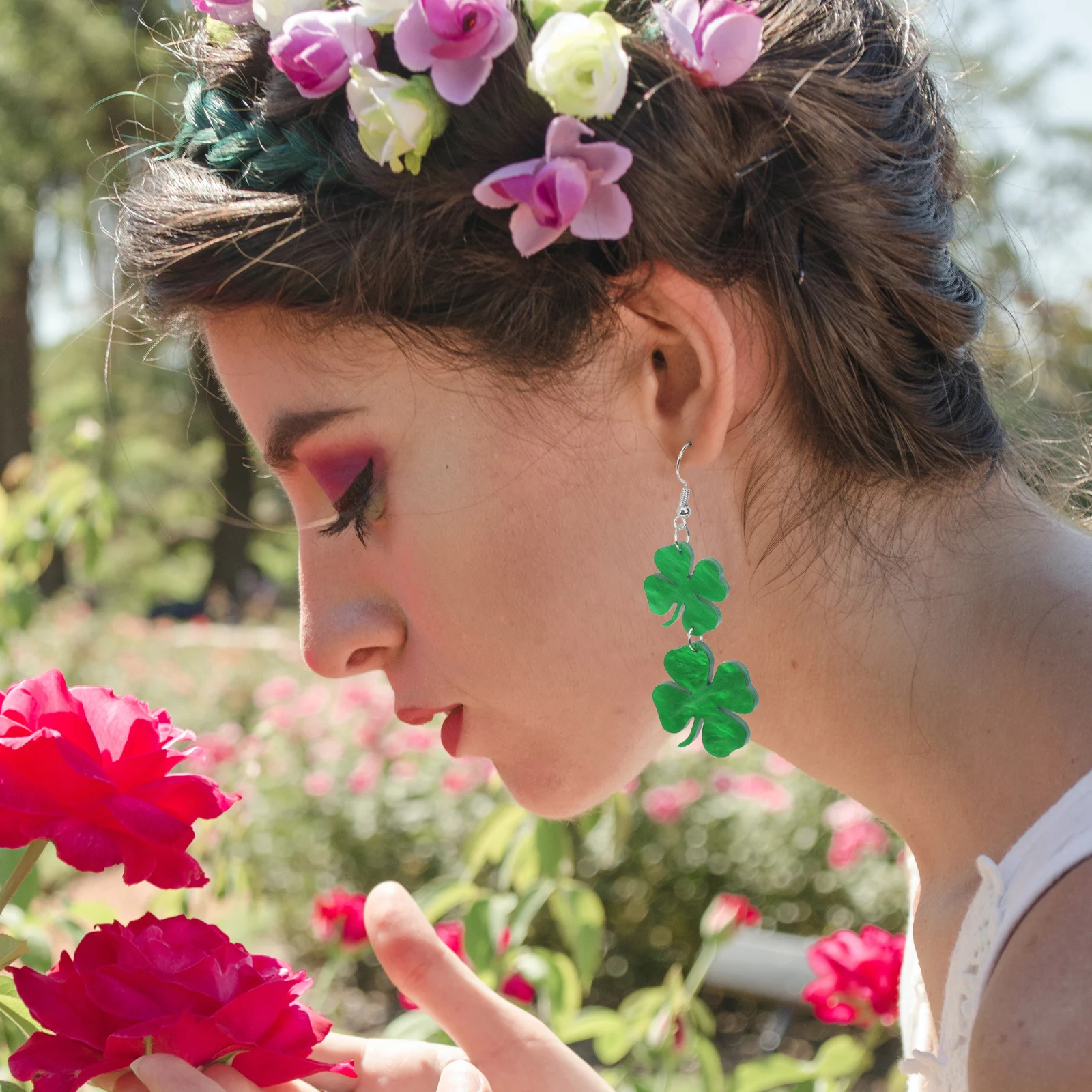 

2 Pairs Shamrock Patrick Earrings St Patricks Day Accessories Bulk St Day Earrings Buy Gifts