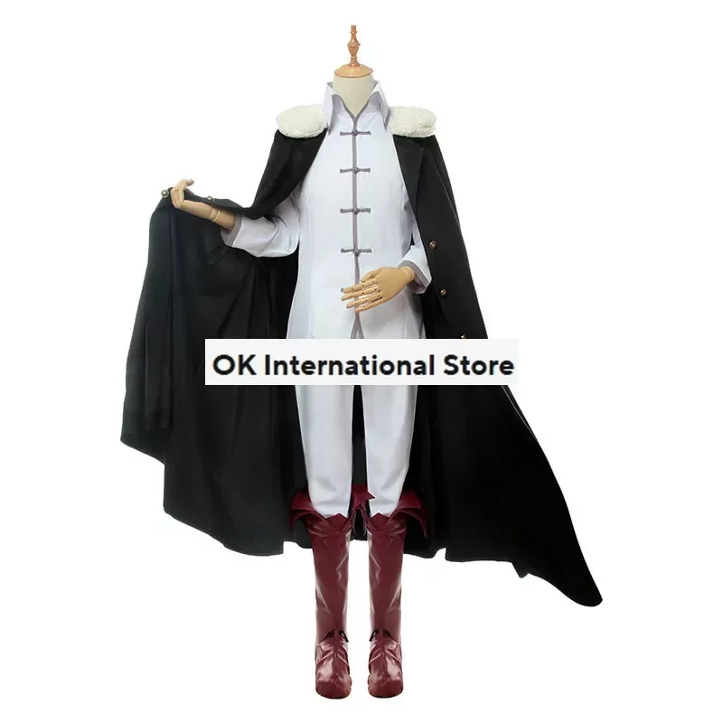 Anime Outfits Fyodor Dostoevsky Cosplay Costume with Hat Shoes Cloak Wig for Women Men Halloween Carnival Party Suit