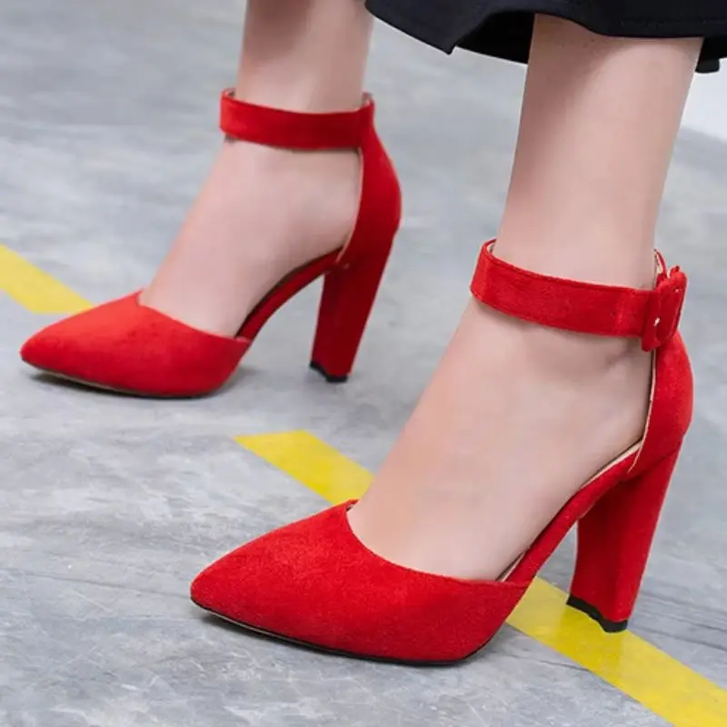 

Elegant Women's High Heels Pumps Mary Janes D'Orsay Shoes Fashion Closed Point toe Black Red Heeled Party Wedding Office Shoes